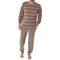 Normann Pyjama Herren Schlafanzug Pyjama lang in Frottee Qualität– auch in Übergröße grau 50
