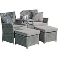 Garden Pleasure Gartensessel CALGARY Aluminium klappbar Dunkelgrau 2er Set