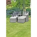 Gardenson Gartensessel, Hellgrau, Kunststoff, Textil, Füllung: Polyester, rund, 70x90x155 cm, wetterbeständig, UV-beständig, Bezug abnehmbar, geeignet für Balkon, Gartenmöbel, Gartenstühle, Gartenstühle