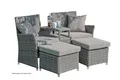 Garden Pleasure Doppelsessel-Set CALGARY, Polyrattan Graubraun / Kissen 100 % Po
