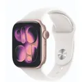 Apple Watch Series 11  42mm Roségold Aluminium Gehäuse mit Blassrosa Sport Band - S/M