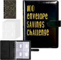 A5 Ringbuch Budgetplaner Sparchallenge 100 Tage mit Tracker und Taschen Schwarz