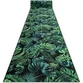 Rugsx - Läufer Antirutsch Monstera Laub, Gummi Grün 100 Cm Green 100x440 Cm