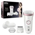 BRAUN Epilierer Silk-épil 9-855 | Lady Shaver | Weiß/Rosé | Nass-/Trockenbetrieb