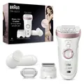 BRAUN Epilierer Silk-épil 9-855 | Lady Shaver | Weiß/Rosé | Nass-/Trockenbetrieb