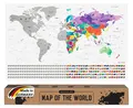 envami® Weltkarte zum Rubbeln I Silber I Made in Germany I Englisch I 68 x 43 cm I Landkarte zum Rubbeln I zum Freirubbeln I Rubbelweltkarte zum Freikratzen I Scratch Off Map
