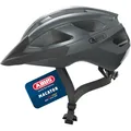 ABUS Rennradhelm Macator - sportiver Fahrradhelm für Einsteiger - auch für Zopfträger/-innen - für Damen und Herren - Grau Glänzend, Größe S