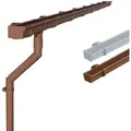 Dachrinnen Set Gartenhaus, Carport, Terrasse, Nw83 / 83mm Kastenrinne 1 Dachseite, Regenrinne Pvc Für Pultdach, Made In Germany - Braun, 5m - Inefa