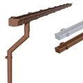 INEFA Dachrinnen Set PVC für Gartenhaus, Carport & Terrasse, NW83 / 83mm Kastenrinne 5m Braun 1 Dachseite, Dachrinne Kunststoff - ideal als Regenrinne für Pavillon
