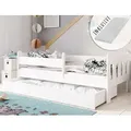 Kinderbett 80x160 | 80x180 | 90x200 cm mit Matratze, Schublade, Rausfallschutz & Lattenrost in weiß 180 x 80 Mädchen Jungen Bett - Weiß