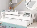 Kids Collective Kinderbett 80x180 | 80x160 | 90x200 cm mit Matratze, Schublade, Rausfallschutz & Lattenrost in weiß 80x180 cm Mädchen Jungen Bett | von 3. bis 12. Lebensjahr