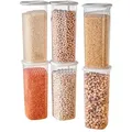 Viwares Vorratsdosen mit Deckel Luftdicht, 6er Vorratsbehälter Set BPA-Frei, Vorratsdose zur Müsli Mehl Aufbewahrung Küche, Praktische Organizer... - Weiß