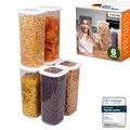 Viwares Vorratsdosen mit Deckel Luftdicht, 6er Vorratsbehälter Set BPA-Frei, Vorratsdose zur Müsli Mehl Aufbewahrung Küche, Praktische Organizer Küche, Frischhaltedosen für Lebensmittelaufbewahrung