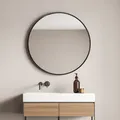 [en.casa] - Wandspiegel Ordona Schwarz, Matt Rund Ø 60 Cm