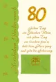 80. Geburtstag - Glückwunschkarte im Format 11,5 x 17 cm mit Briefumschlag
