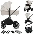 lionelo Kombi-Kinderwagen MIKA PLUS 3IN1, (Set), 3in1 Set mit Astrid i-size/XXL-Verdeck/Komfortable Dämpfung beige