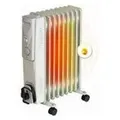 BROLLUX Ölheizung elektrisch 2000W OH-09 Ölradiator Elektroheizung 9 Lamellen mobiler Elektroheizkörper Heizgerät Thermostat grau - Grau