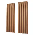 heimtexland Vorhang Blickdicht Thermovorhang Verdunklungsvorhänge 2er Set Kräuselband Deko Gardine isolierend Kälteschutz Sonnenschutz Ökotex Fensterdeko Typ139 Camel braun HxB 145x135 cm