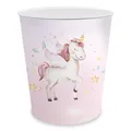itenga Papierkorb für Kinder mit Motiv - rund ca. 11 Liter - Mülleimer fürs Kinderzimmer - stabiler Kunststoff (Einhorn)