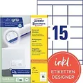 AVERY Zweckform ultragrip Universaletiketten 3669 Selbstklebend DIN A4 Weiß 70 x 50,8 mm 100 Blatt à 15 Etiketten