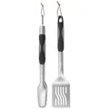 GEDA Grill Edelstahl Grillbesteck Set 2tlg, BBQ Toolset universal, Grillzange Grillwender mit Aufhänge-Ösen