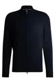 BOSS Herren Balonso-L Regular-Fit Strickjacke aus Schurwolle mit Logo-Stickerei Dunkelblau XXXL