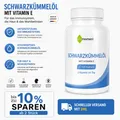 Schwarzkümmelöl Kapseln 1000mg + Vitamin E | Immunsystem & Wohlbefinden