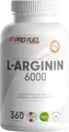 L-Arginin 360 Kapseln vegan - mit 6000 mg hochwertigem L-Arginin aus Fermentation (davon 6000 mg reines L-Arginin) je Tagesdosis - L-Arginin in Base-Form - laborgeprüft mit Zertifikat - vegan