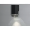 Konstsmide Lighting - Alu Außenwandleuchte Pollux Down Light Schwarz Effektstreifen Ip44, Höhe 19cm