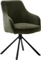 Esszimmerstühle Sessel KASAMA 4-Fuss Strukturgewebe olive