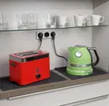FireMat Feuerfeste Unterlage für Elektrogeräte wie Kaffeemaschinen, Mikrowelle, Wasskocher, Toaster Kochen auf Induktionsherd möglich.Black Edition (19x19cm)