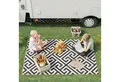 Outsunny Outdoorteppich Kunststoffteppich mit Doppelseitigem Design, rechteckig, Höhe: 0.3 mm, Schwarz+Weiß, 121 x 182 cm