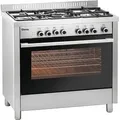 5-Flammen Gasherd mit Elektro-Multifunktionsbackofen - Silber