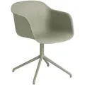 Muuto Fiber Armchair, swivel base, dusty green / dusty green