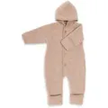 Engel Naturkleidung Overall (1-tlg) Baby Fleece Overall mit Kapuze aus Bio Merinoschurwolle braun 86/92