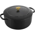 Ballarini Cocotte BELLAMONTE 28 cm rund 7,0 Liter Bräter aus Gusseisen schwarz (Bräter + Schmortopf, Gusseisen, 28 x 18.70 cm) (1022973)
