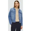 s.Oliver Funktionsjacke Indoor-Jacke Jeansjacke mit Eingrifftaschen blau XL (42)