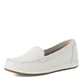 Marco Tozzi Damen Mokassin weiches Feel Me Fußbett Leder Modern, weiß (White), 41 EU