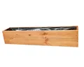 Holz Pflanzkasten 90 cm – Blumenkasten aus imprägnierter Fichte mit Folie & Drainage – Wetterfeste Balkon Pflanzbox für Garten Terrasse Fensterbank – Fertig montiert, D27 (Teak, 90 cm)