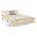 Homestyle4u Massivholzbett 140x200 Holzbett mit Lattenrost Bett 140 200 Holz Natur Kiefer Doppelbett, 1837