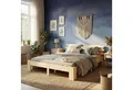 Homestyle4u 90x200 120x200 140x200 160x200 180x200 Doppelbett Kopfteil Lattenrost (Set, mit Lattenrost, Braun), 140x200, modern, stabil