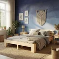Doppelbett 140x200 aus Massivholz Braun mit Lattenrost – Futonbett Homestyle4u