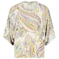 Cartoon Kurzarmbluse Bluse Kurz 1/2 Arm Green/Purple 34 EU