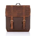LEDER GROSS BRAUN RUCKSACK VINTAGE PAOLO PERUZZI T-29-BR