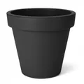 Spetebo Kunststoff Pflanzkübel M rund Ø 38 cm - anthrazit - Blumenkübel groß für Außen und Innen - Garten Pflanztopf Blumentopf Pflanzgefäß Übertopf