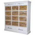 Casa Padrino Landhausstil Schuhschrank Antik Weiß / Naturfarben 120 x 34 x H. 131 cm - Landhausstil Möbel