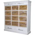 Casa Padrino Landhausstil Schuhschrank Antik Weiß / Naturfarben 120 x 34 x H. 131 cm - Landhausstil Möbel - Weiß/Beige