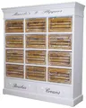 Casa Padrino Landhausstil Schuhschrank Antik Weiß / Naturfarben 120 x H 131 cm