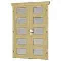 SKANHOLZ Doppeltür für Gartenhäuser, Holz, Natur - beige