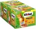 KiteKat 48 x 85g Adult Katzenfutter Nass Markt-Mix in Gelee mit Rind Huhn Lachs